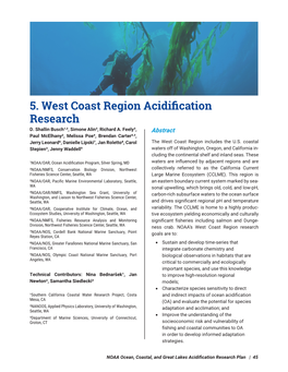 West Coast Region Acidification Research D