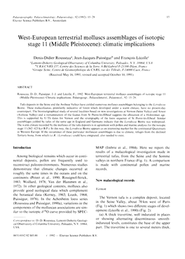 (Middle Pleistocene): Climatic Implications