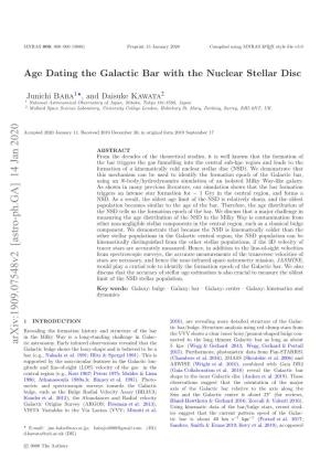 Age Dating the Galactic Bar with the Nuclear Stellar Disc