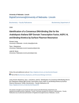Identification of a Consensus DNA-Binding Site for The
