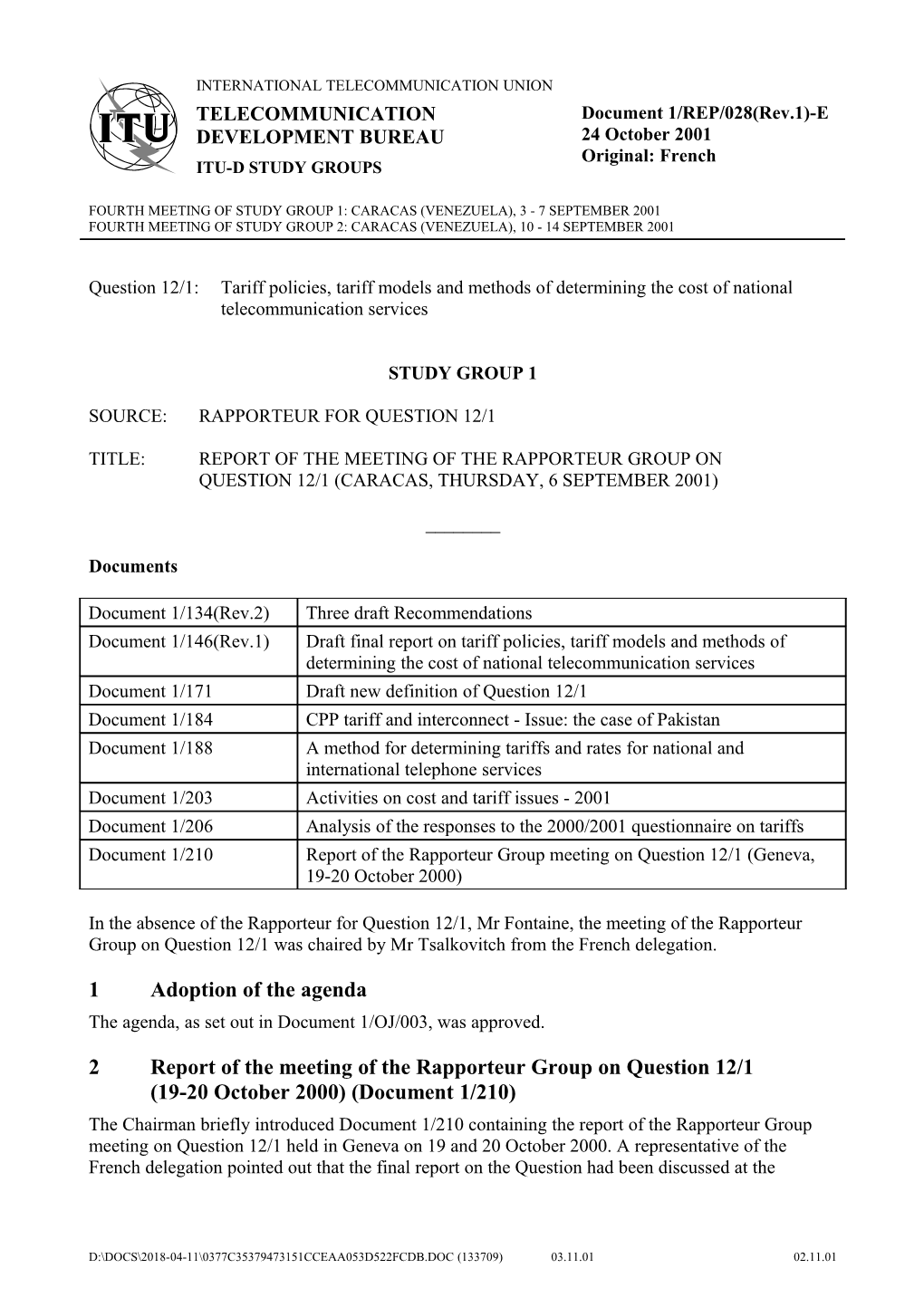 International Telecommunication Union s22