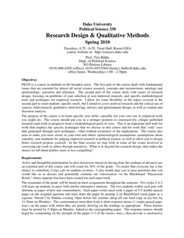 Research Design & Qualitative Methods