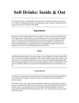 Soft Drinks: Inside &