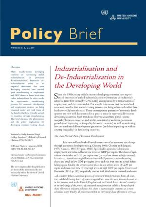 Industrialisation and De-Industrialisation in the Developing World 3