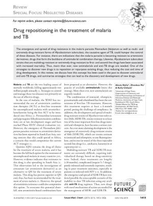 Drug Repositioning in the Treatment of Malaria and TB