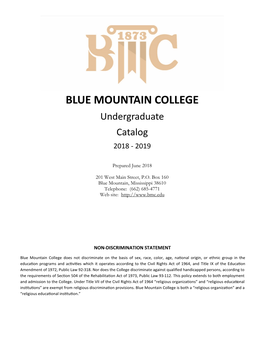 Undergraduate Catalog 2018 - 2019