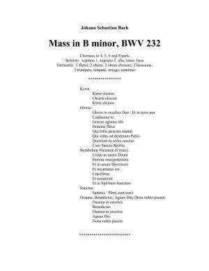Mass in B Minor, BWV 232