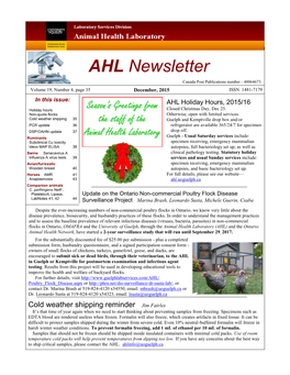 AHL Newsletter