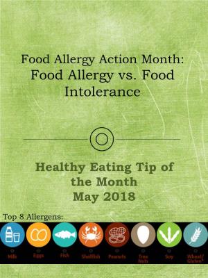 Food Allergy Action Month Food Allergies and Food Intolerances