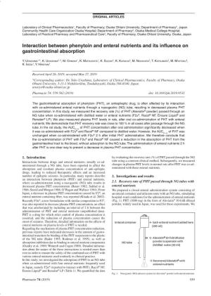 Interaction Between Phenytoin and Enteral Nutrients and Its Influence on Gastrointestinal Absorption