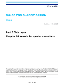 DNVGL-RU-SHIP Pt.5 Ch.10 Vessels for Special Operations