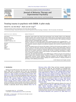 Treating Trauma in Psychosis with EMDR: a Pilot Study