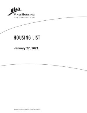 The Masshousing Rental Housing List