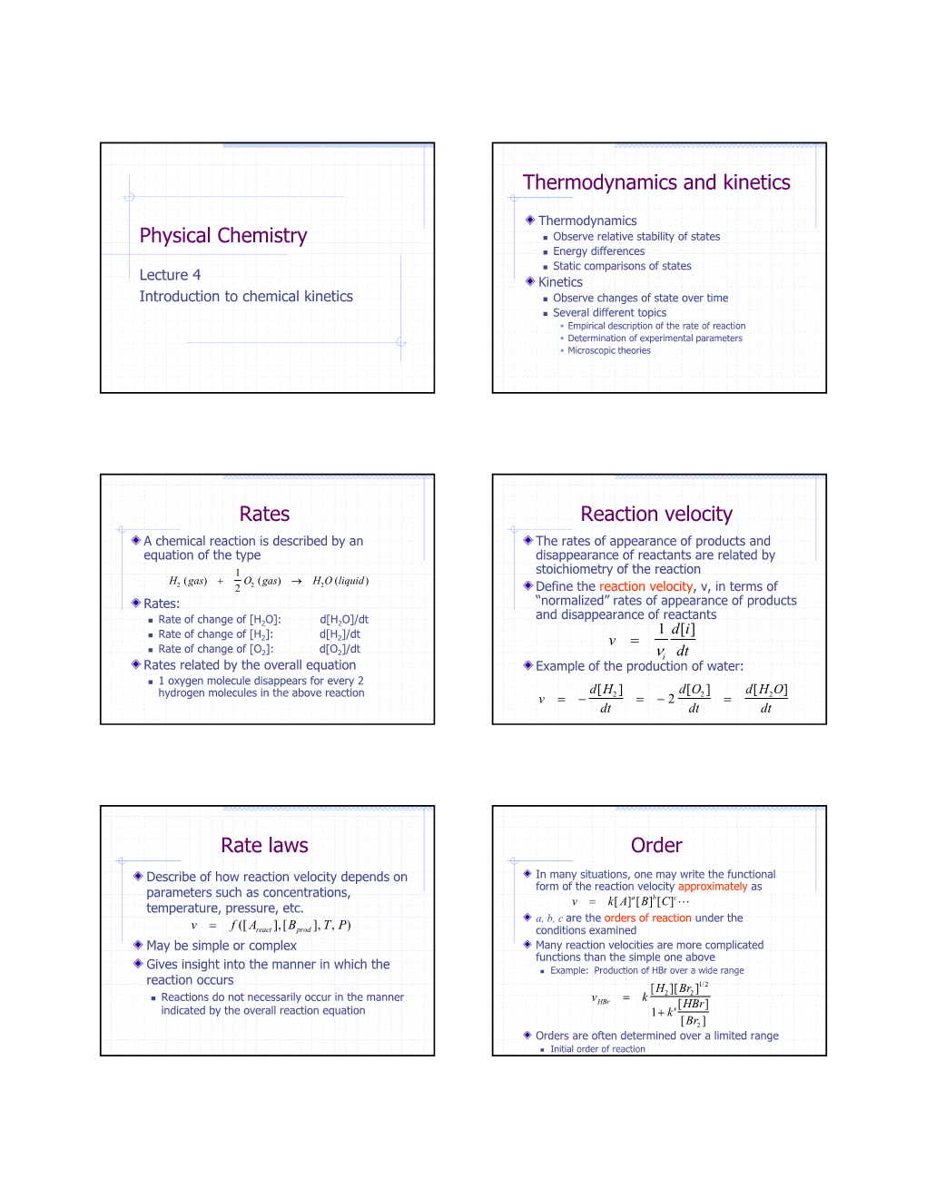 Physical Chemistry Thermodynamics and Kinetics Rates Reaction