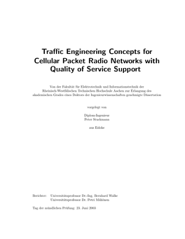 Traffic Engineering Concepts for Cellular Packet Radio Networks