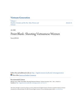 Point Blank: Shooting Vietnamese Women Susan Jeffords