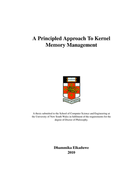 A Principled Approach to Kernel Memory Management