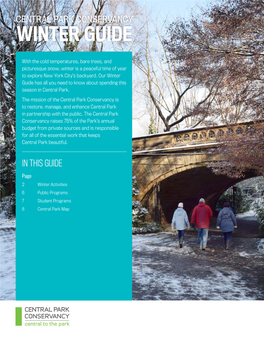 Central Park Conservancy Winter Guide
