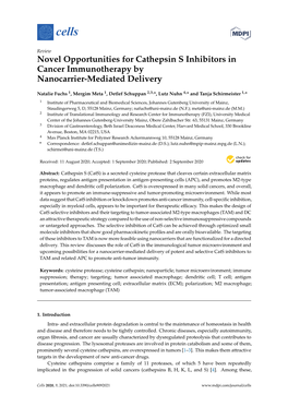 Novel Opportunities for Cathepsin S Inhibitors in Cancer Immunotherapy by Nanocarrier-Mediated Delivery