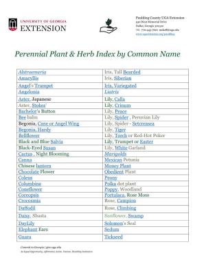 Perennial Plants and Herbs