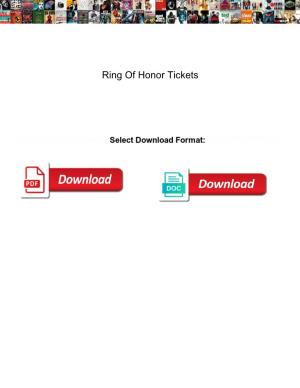 Ring of Honor Tickets