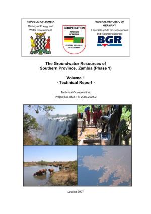 The Groundwater Resources of Southern Province, Zambia