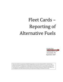 Fleet Cards – Reporting of Alternative Fuels