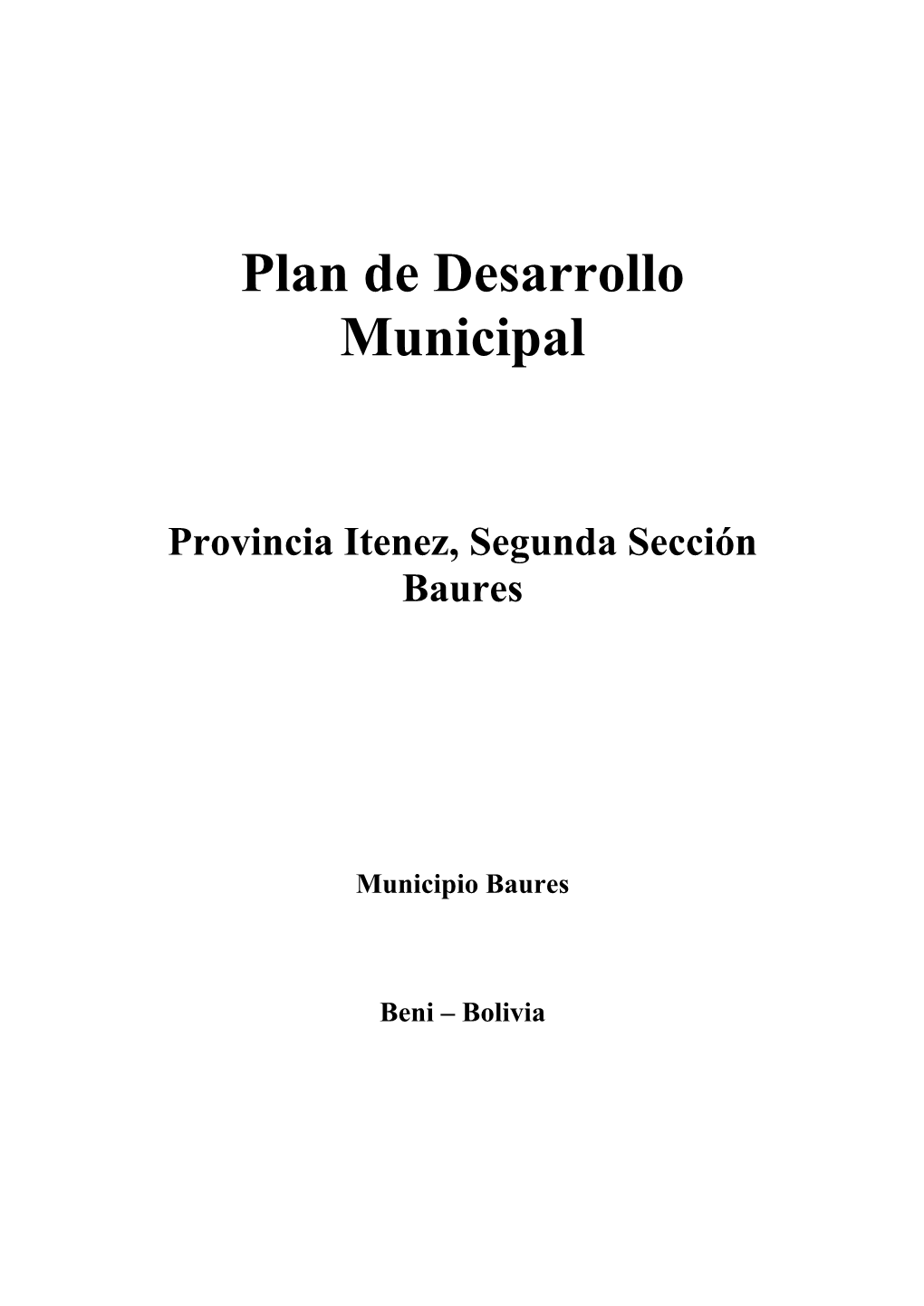 Plan De Desarrollo Municipal