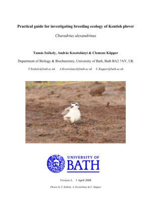 Practical Guide for Breeding Ecology of Kentish Plover