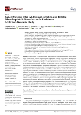 Elizabethkingia Intra-Abdominal Infection and Related Trimethoprim-Sulfamethoxazole Resistance: a Clinical-Genomic Study
