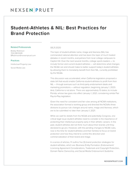 Student-Athletes & NIL: Best Practices for Brand Protection