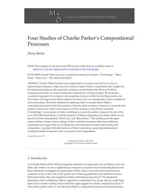 Four Studies of Charlie Parker's Compositional Processes