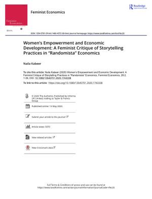 Women's Empowerment and Economic Development: a Feminist