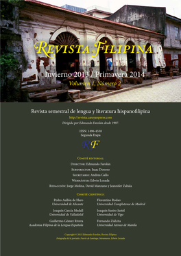 Rf Revista Filipina, Segunda Etapa: Revistainvierno Filipina 2013–P, Rimaverasegunda 2014 Etapa : Inviernovol 2013