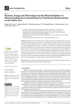 Bacteria, Fungi and Microalgae for the Bioremediation of Marine Sediments Contaminated by Petroleum Hydrocarbons in the Omics Era