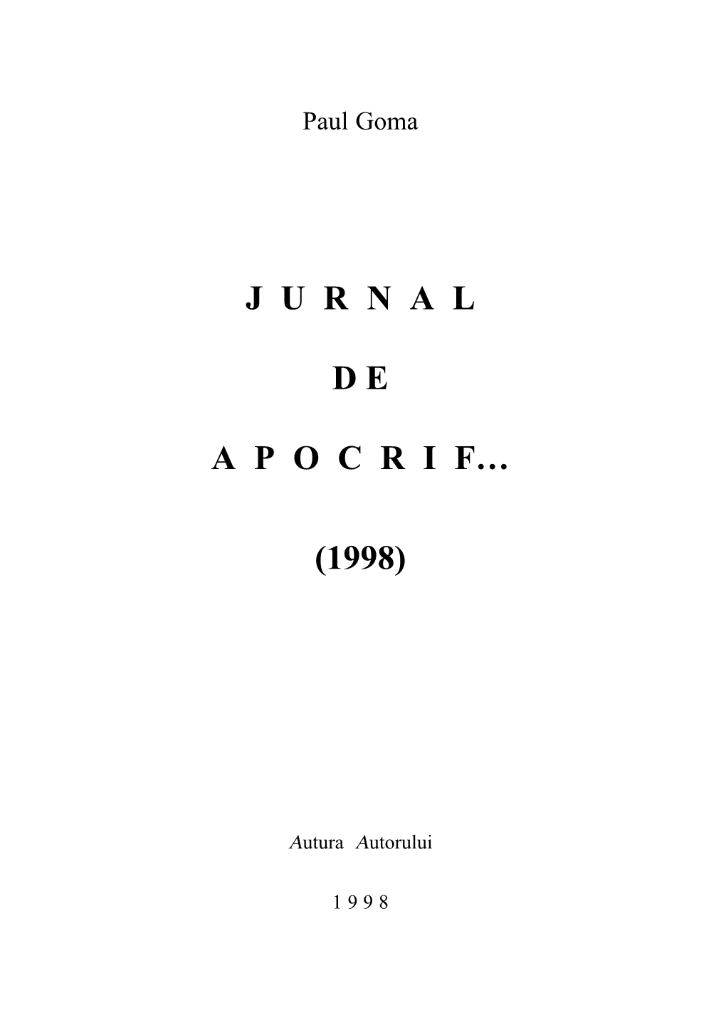 Jurnal De Apocrif… (1998)