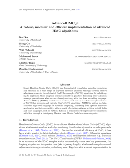 Advancedhmc.Jl: a Robust, Modular and Efficient Implementation of Advanced HMC Algorithms