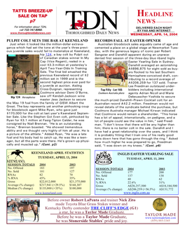HEADLINE P7 NEWS for Information About TDN, DELIVERED EACH NIGHT Call 732-747-8060