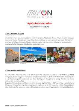 Apulia Wine and Food Tour
