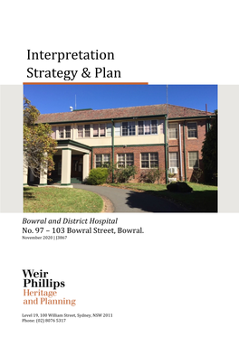 201116 Interpretation Strategy Bowral Hospital