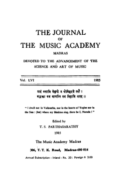 The Journal the Music Academy