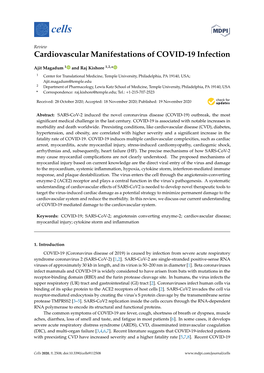 Cardiovascular Manifestations of COVID-19 Infection