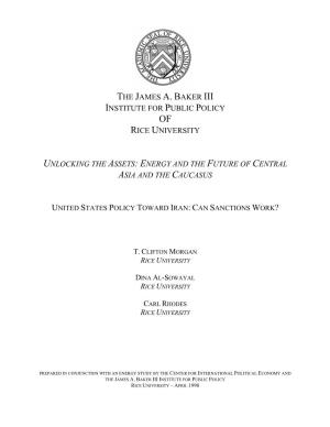 11. United States Policy Toward Iran: Can Sanctions Work?