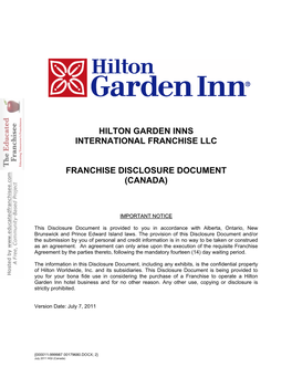 Hilton Garden Inns International Franchise Llc