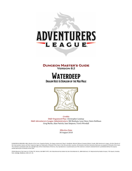 Adventurers League Dungeon Master's Guide V8.2