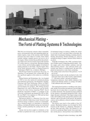 Mechanical Plating - the Forté of Plating Systems & Technologies