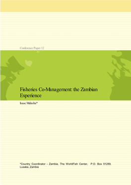 Fisheries Co-Management: the Zambian Experience