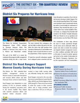 District Six Prepares for Hurricane Irma Imize Disruptions to Operations