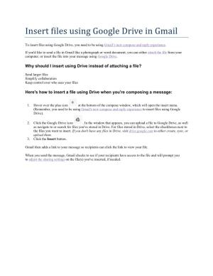 Insert Files Using Google Drive in Gmail