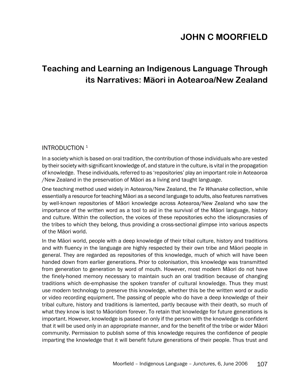 Teaching and Learning an Indigenous Language Through Its Narratives: Máori in Aotearoa/New Zealand